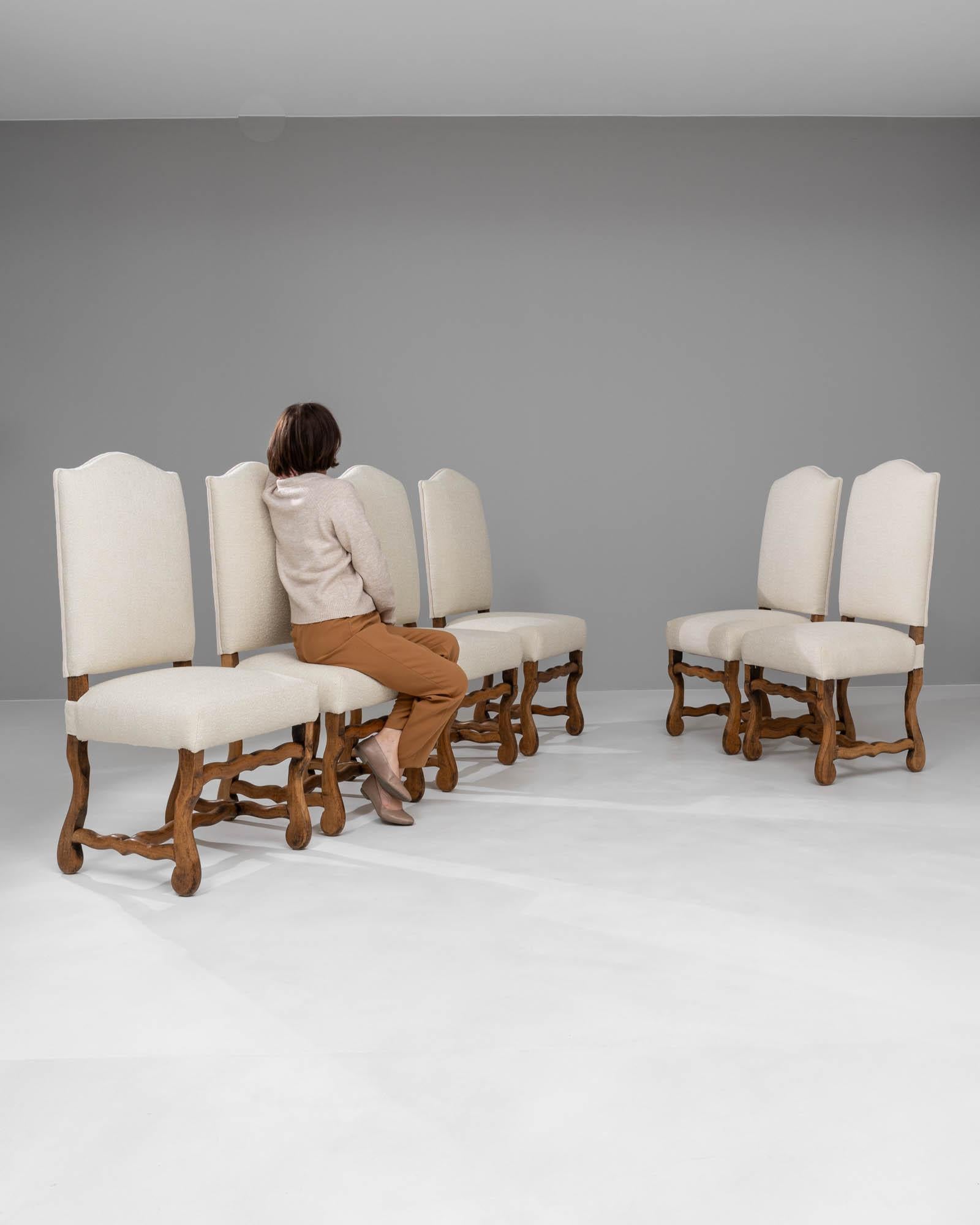 20th Century Belgian Upholstered Dining Chairs, Set of 6 For Sale 5