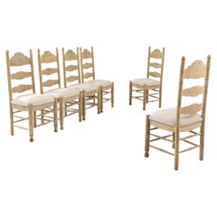 Vintage 20th Century Belgian Upholstered Dining Chairs, Set of Six