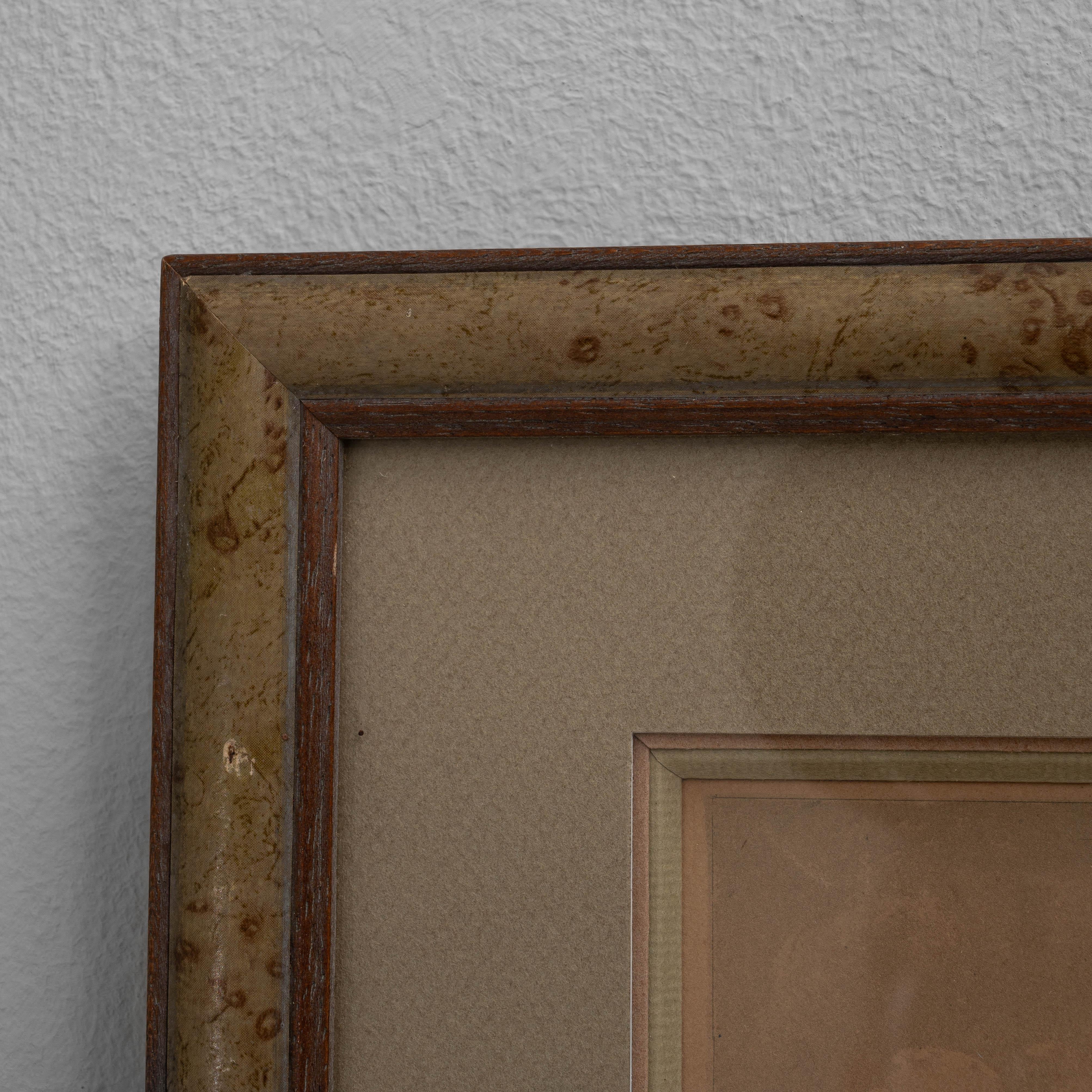 Art mural belge du 20e siècle avec cadre en bois en vente 4