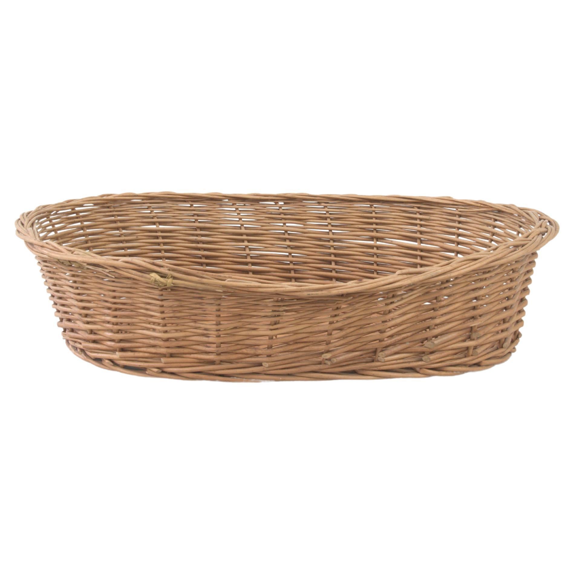 20th Century Belgian Wicker Basket