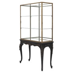 Vetrina belga in legno e ottone del XX secolo