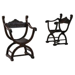  Paire de fauteuils en bois belge du 20e siècle