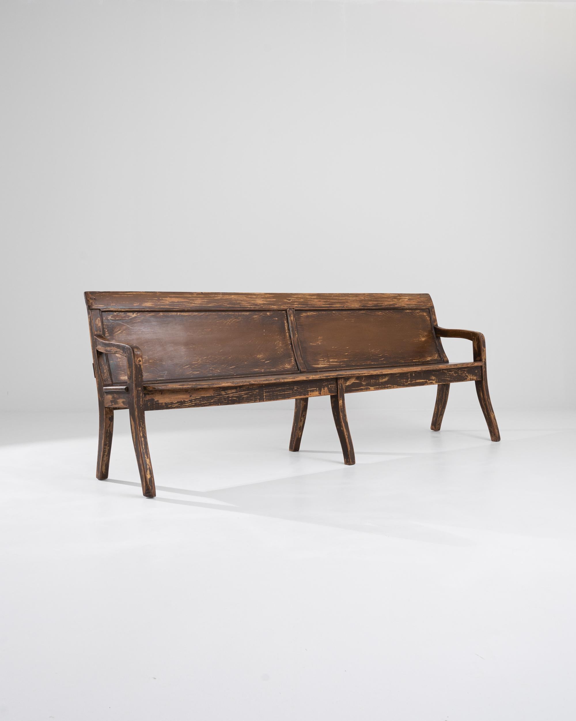 20th Century Belgian Wooden Bench In Good Condition In High Point, NC