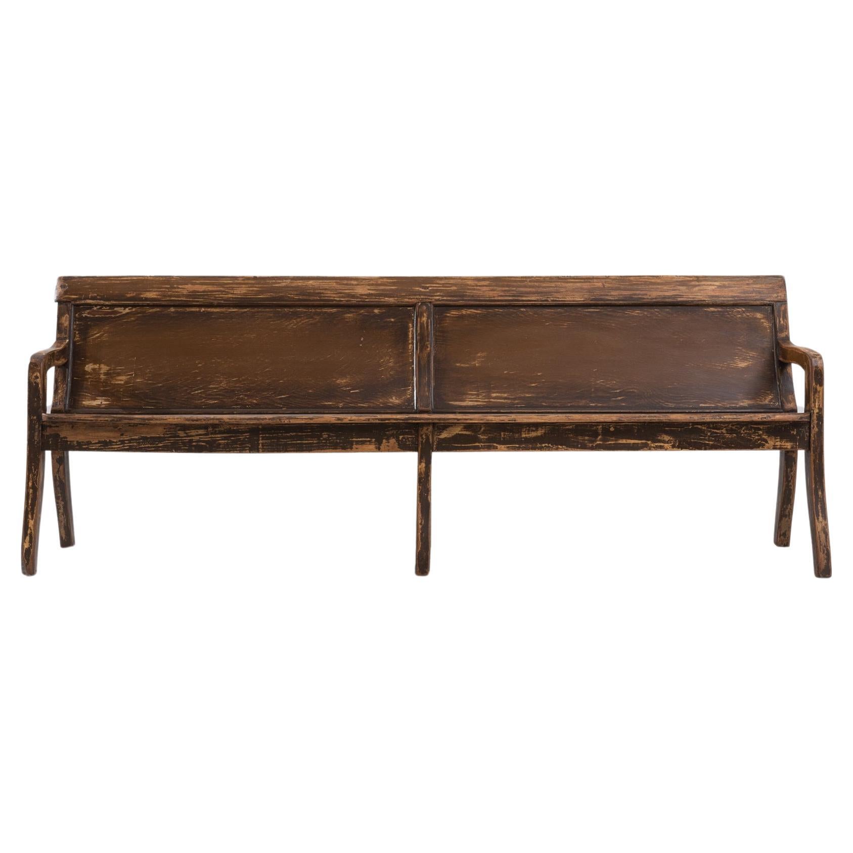 20th Century Belgian Wooden Bench