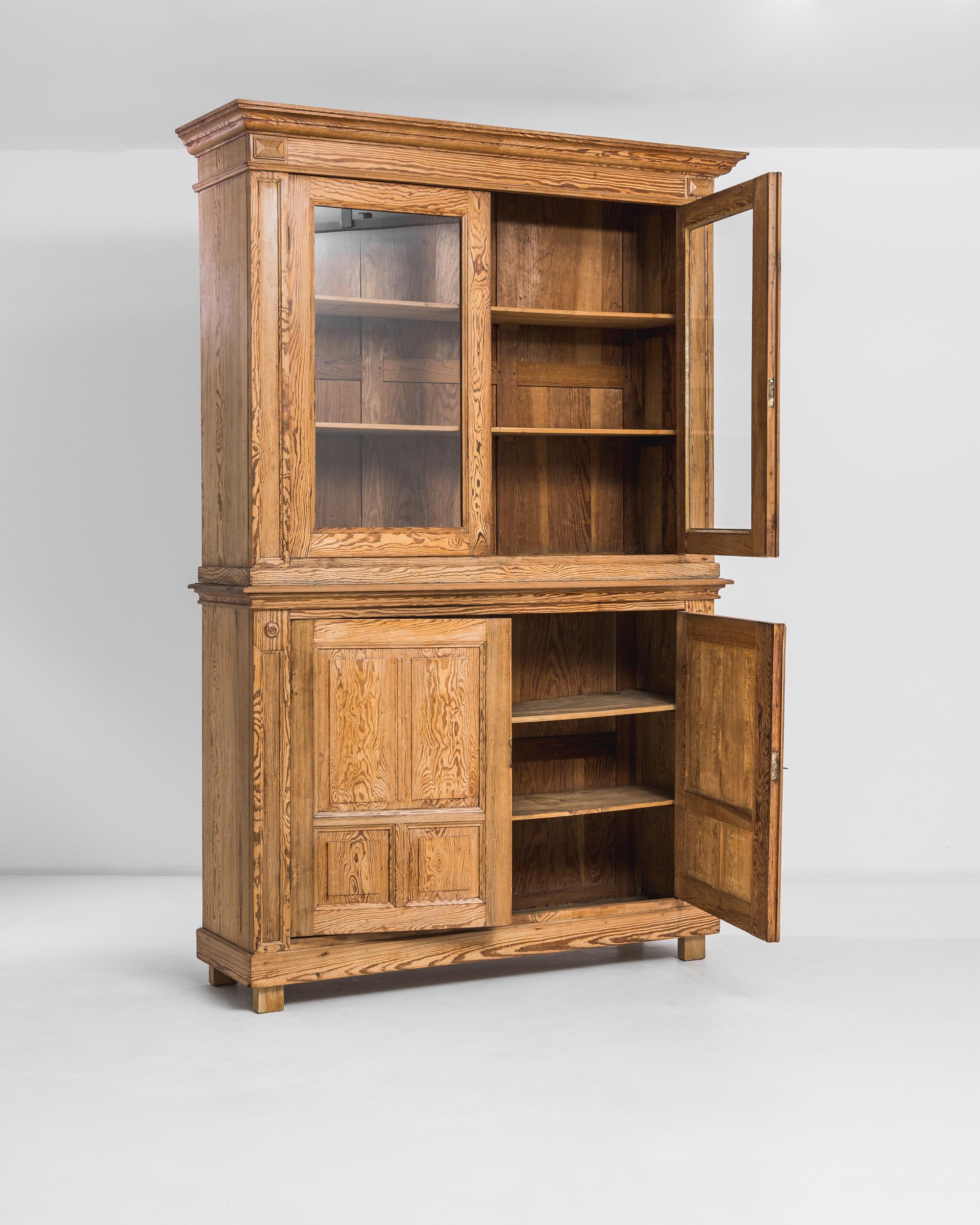 Hand-Carved 20th Century Belgian Wooden Cabinet   For Sale