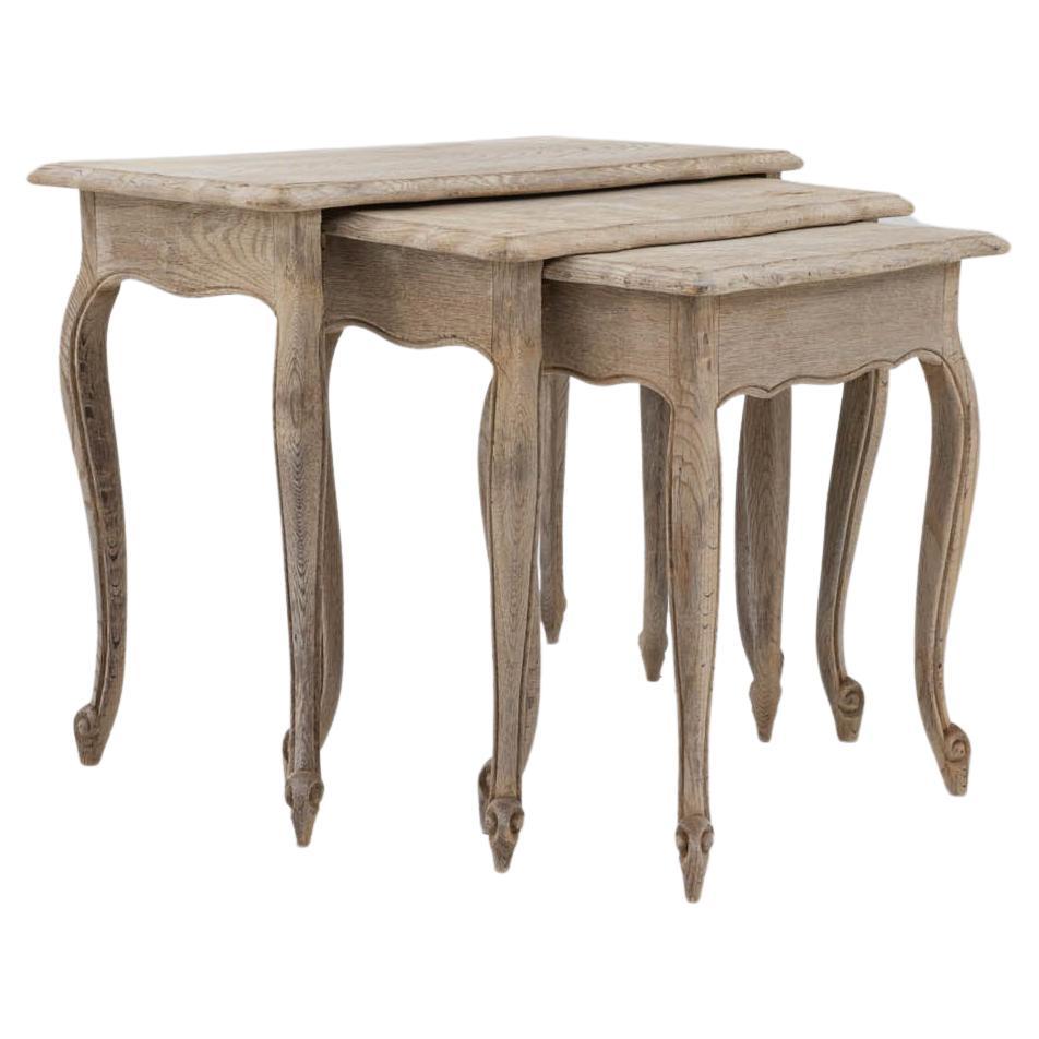 20th Century Belgian Wooden Nesting Tables, a Set