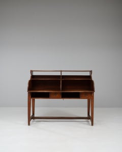 20th Century Belgian Wooden Secretary Desk In Original Patina