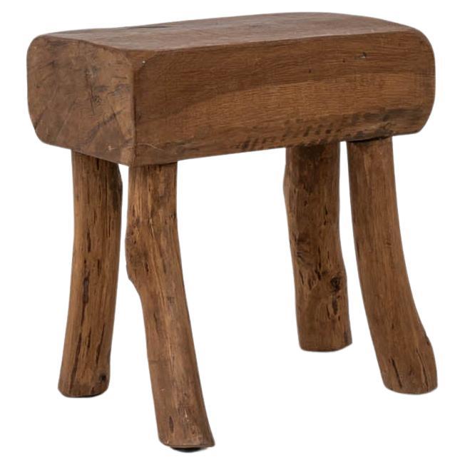 20th Century Belgian Wooden Stool For Sale