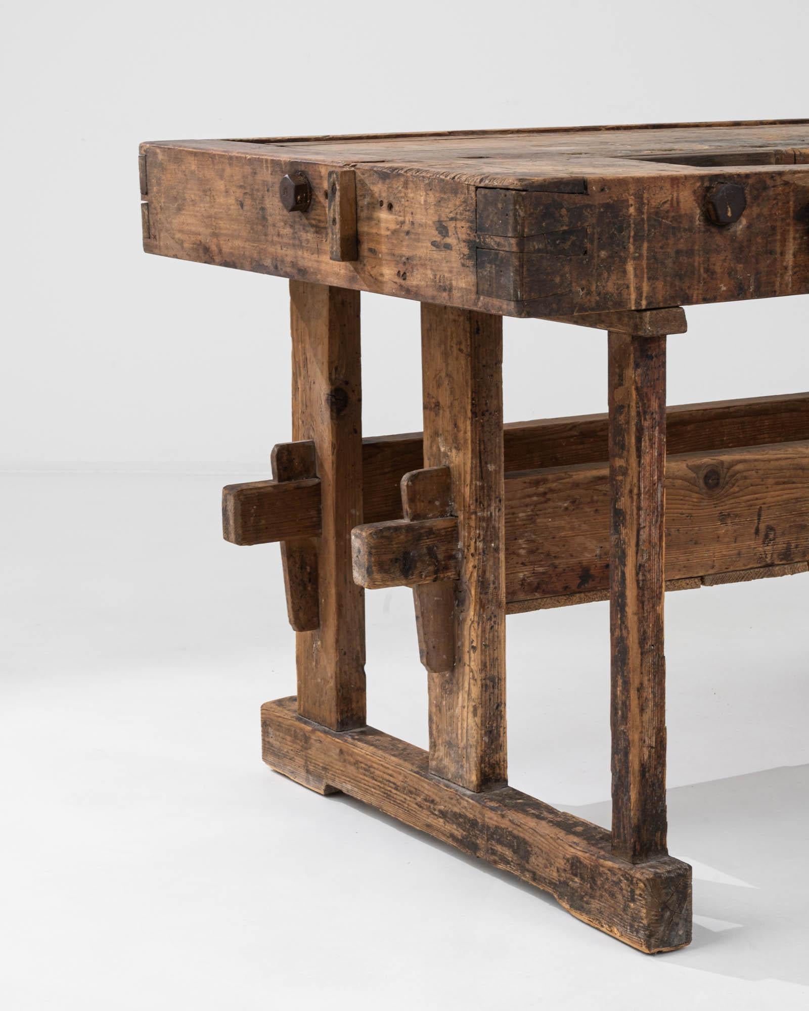 20th Century Belgian Wooden Work Table For Sale 3