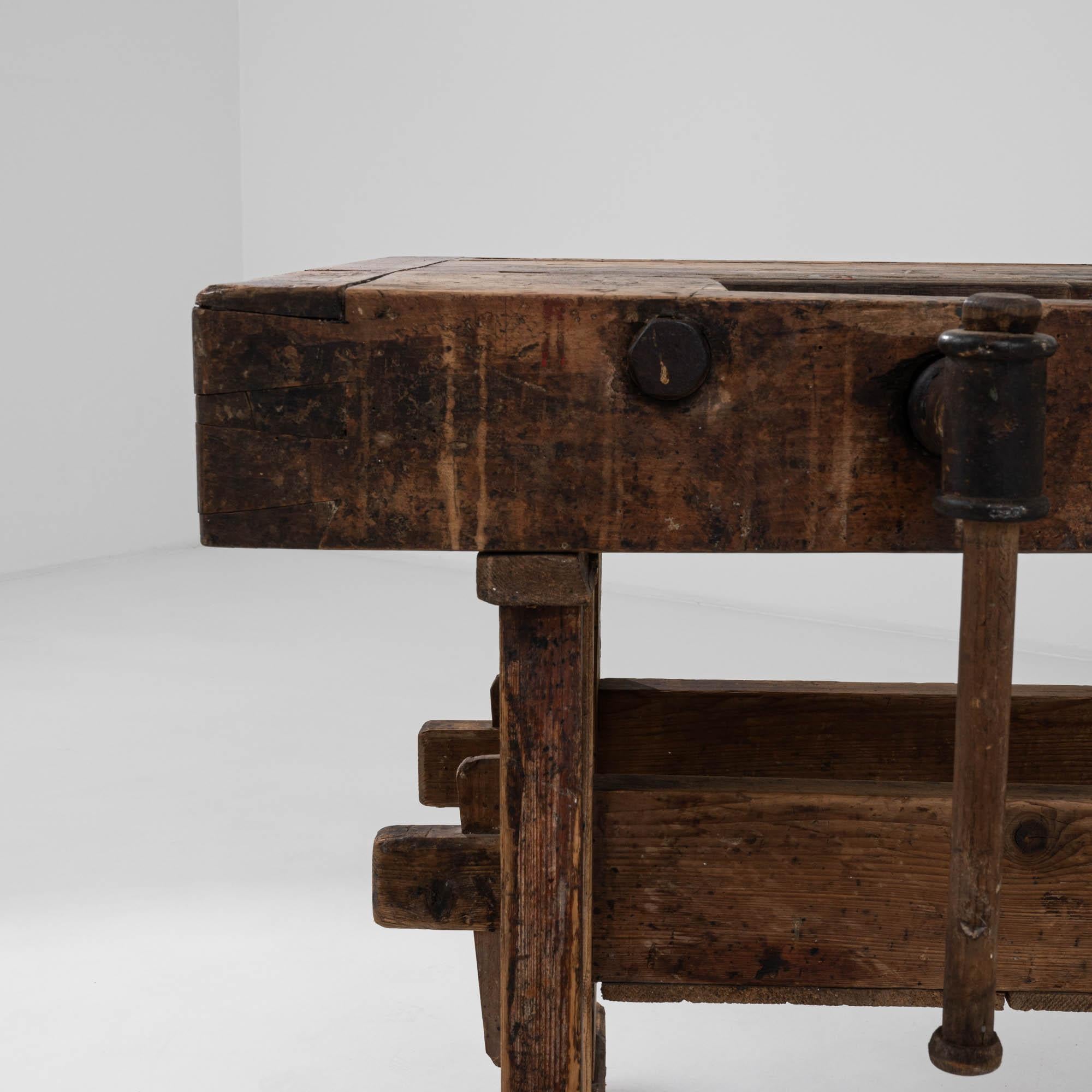 20th Century Belgian Wooden Work Table For Sale 5