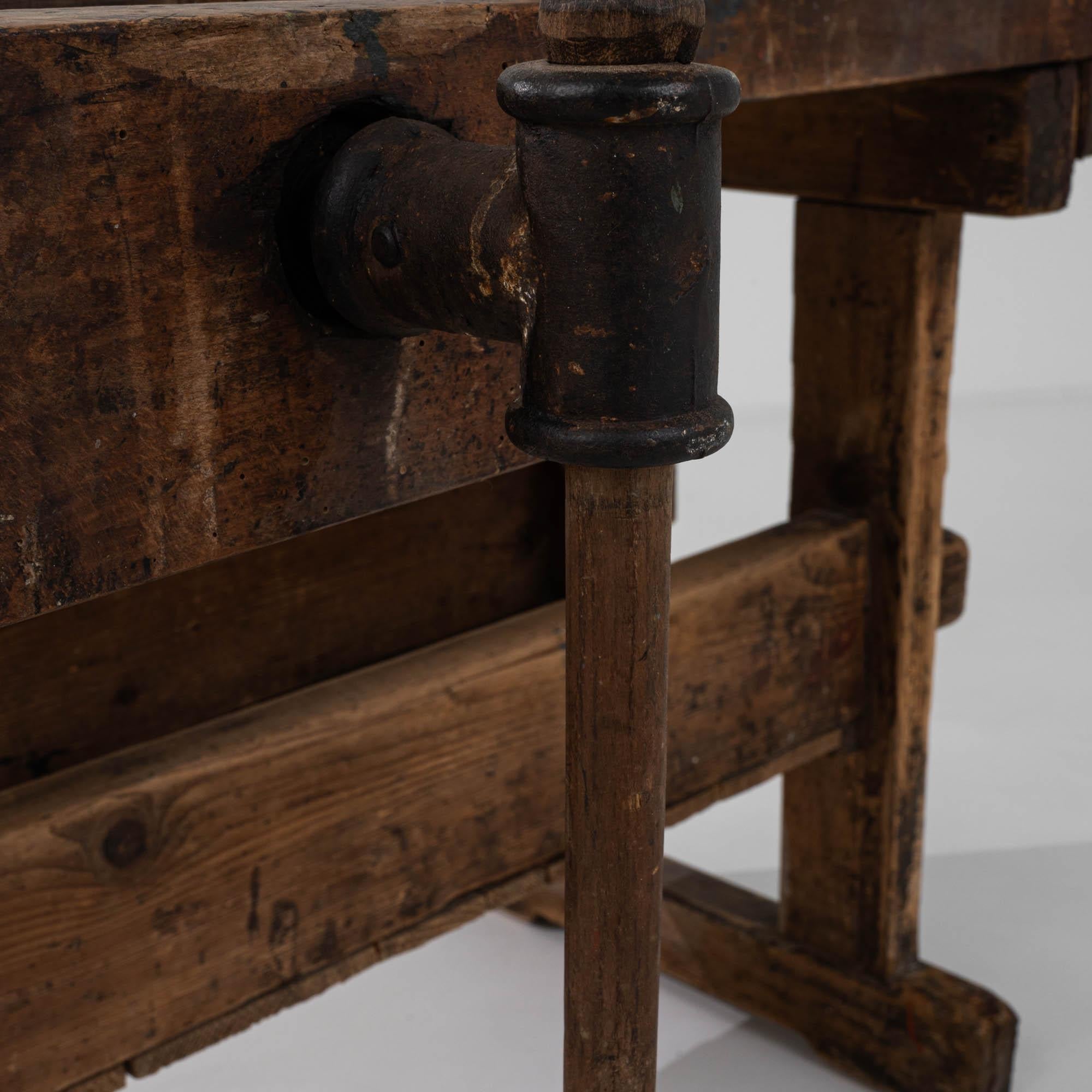 20th Century Belgian Wooden Work Table For Sale 6