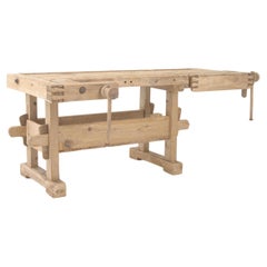 Table de travail en bois belge du 20e siècle