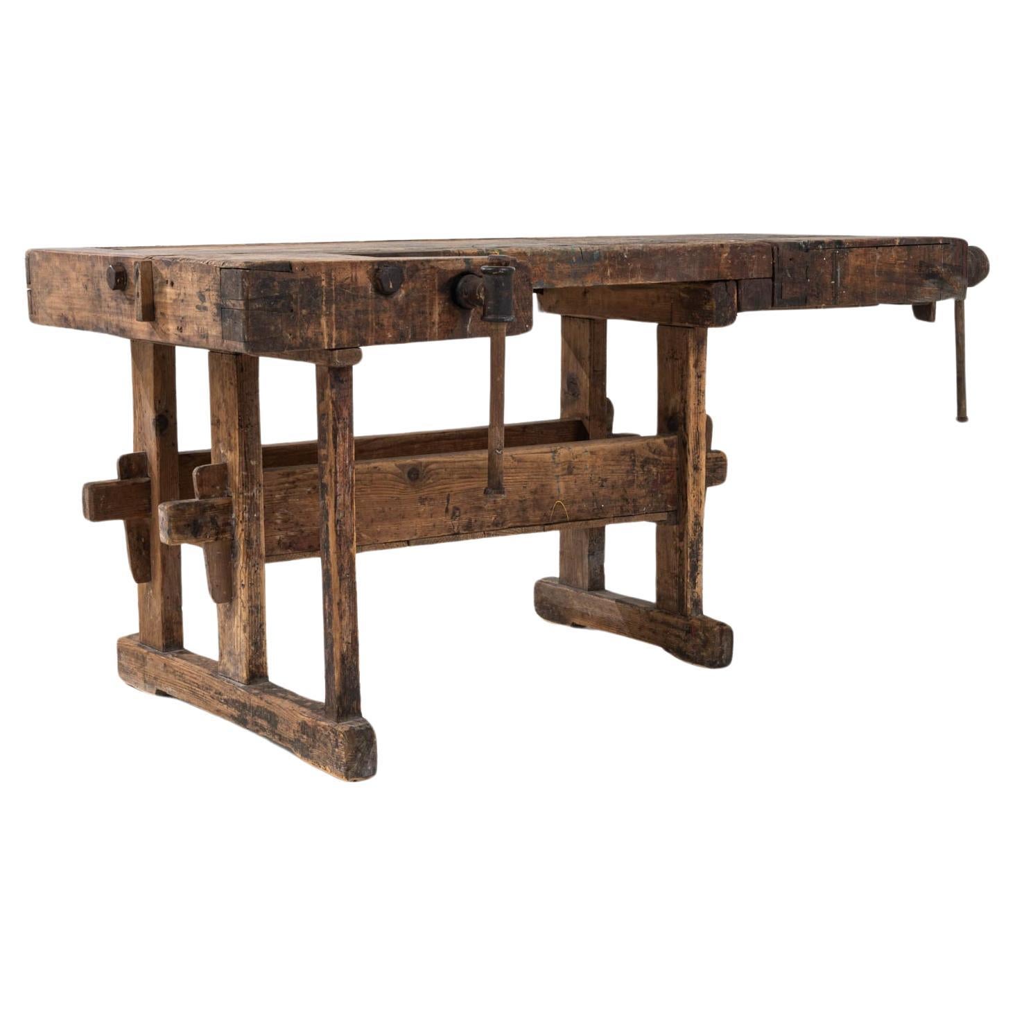 20th Century Belgian Wooden Work Table For Sale