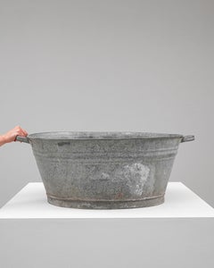 Bol décoratif belge en zinc du XXe siècle, à la finition soignée, 32,5\"
