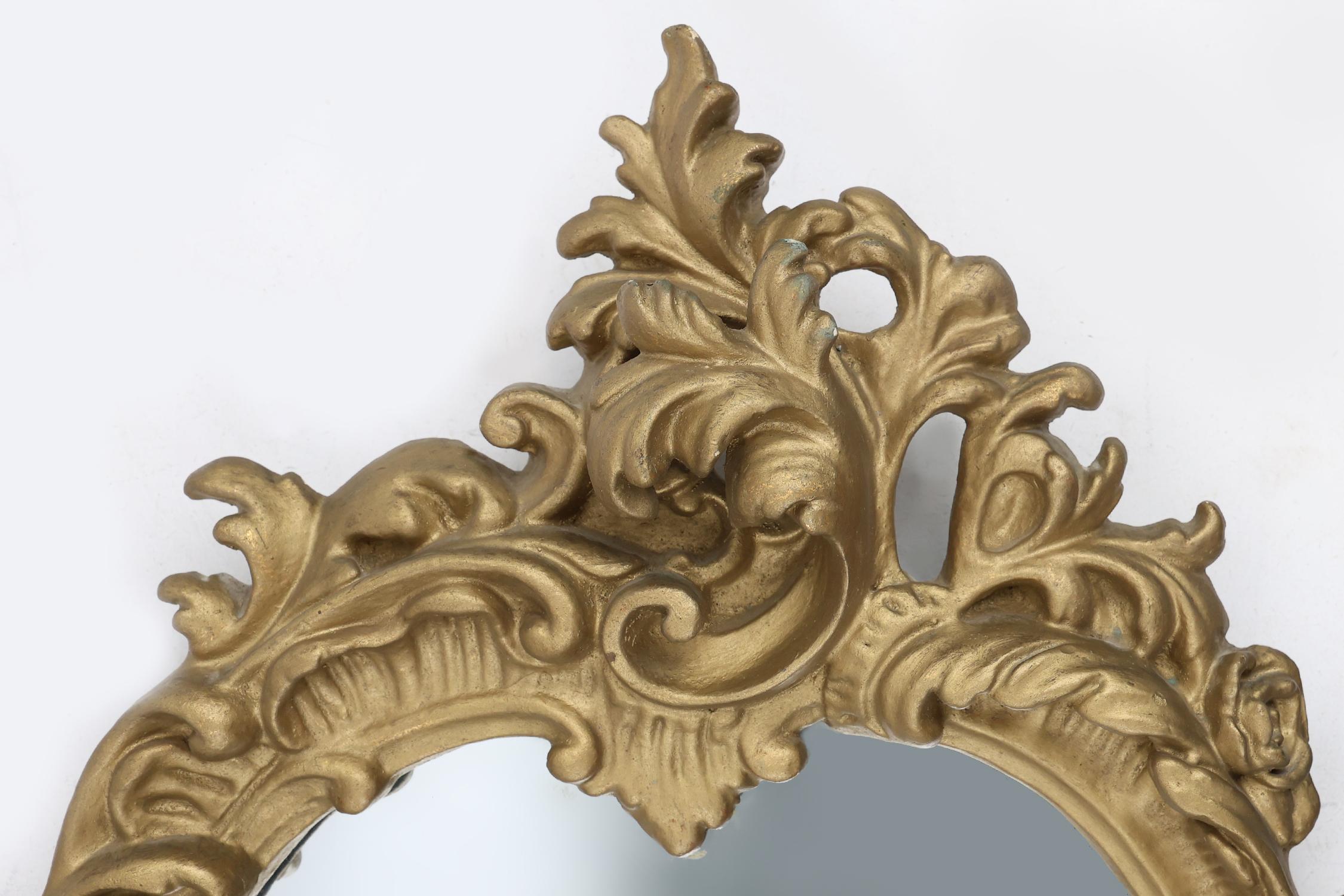 20th Century Belgium gold framed mirror in Louis XV style In Good Condition For Sale In Meulebeke, BE