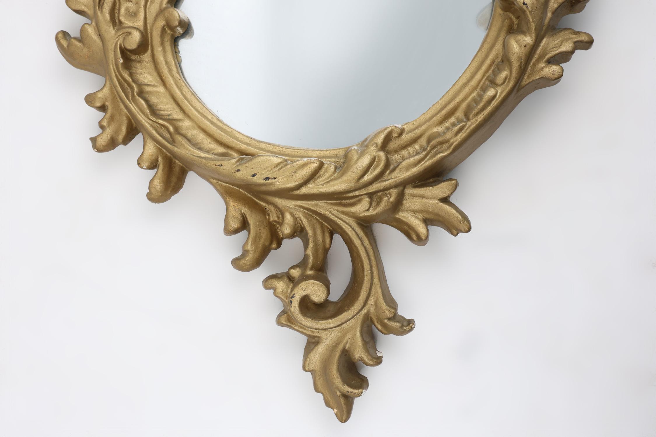 Mirror 20th Century Belgium gold framed mirror in Louis XV style For Sale
