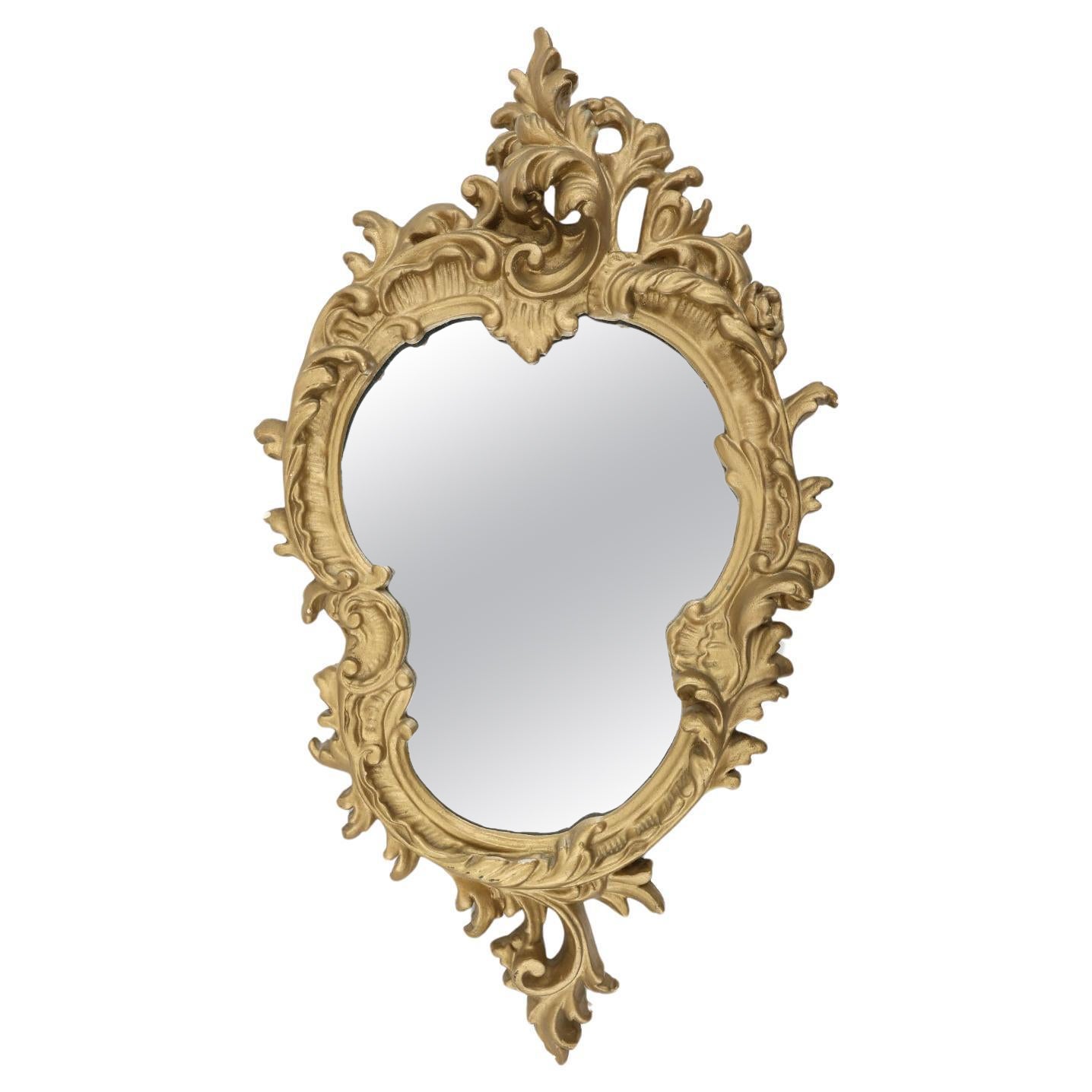 20th Century Belgium gold framed mirror in Louis XV style