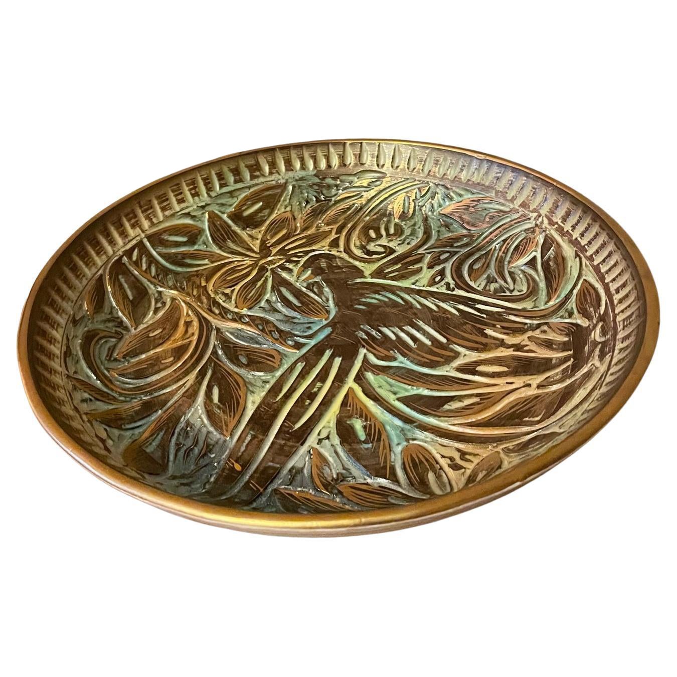 Plat en céramique Henri Bequet, Belgique, 20e siècle, années 1950 en vente