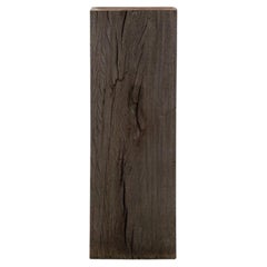 Viga de madera recuperada de Bélgica del siglo XX, de color gris desgastado, para pedestal