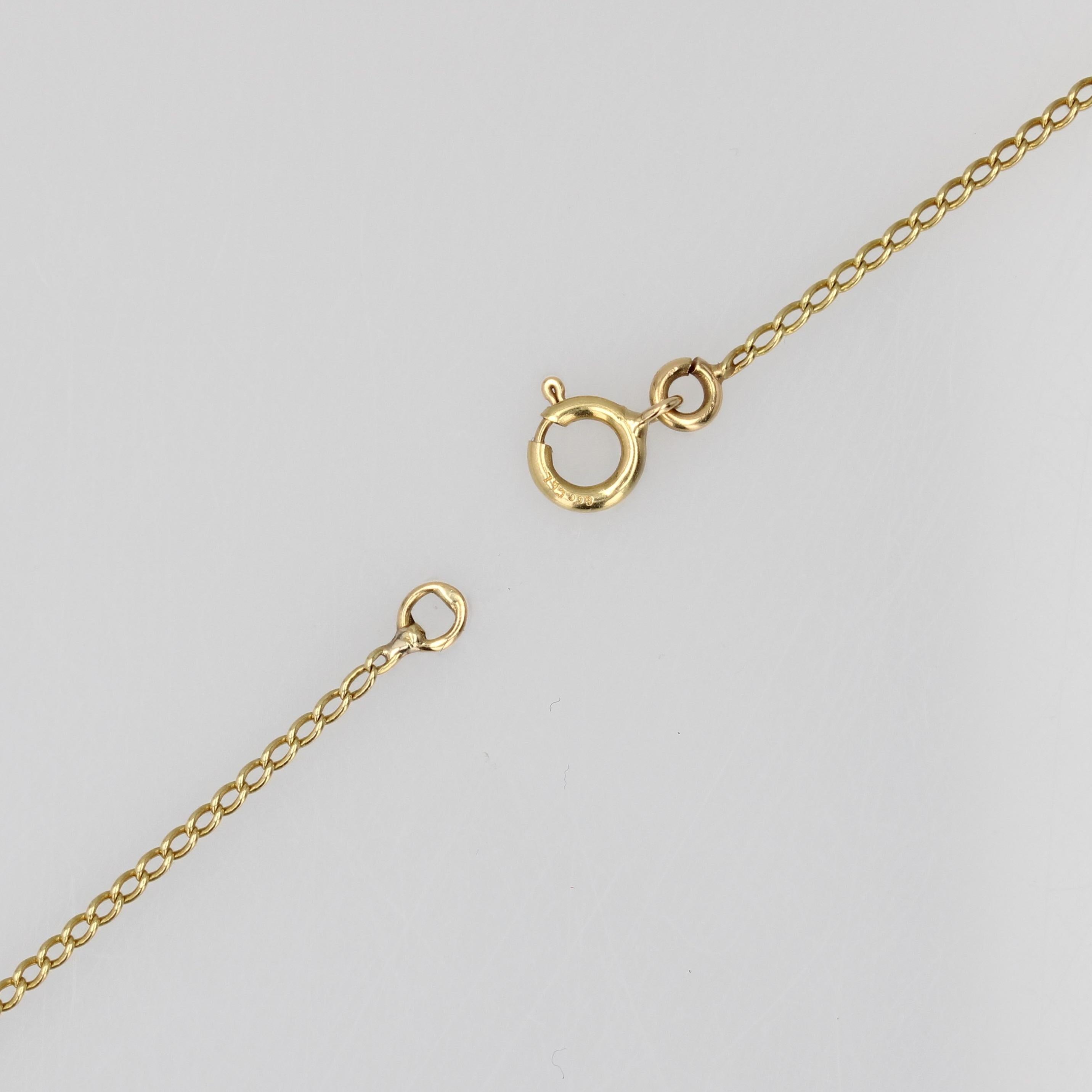 20th Century Belle Epoque Diamond 18 Karat Yellow Gold Necklace For Sale 4