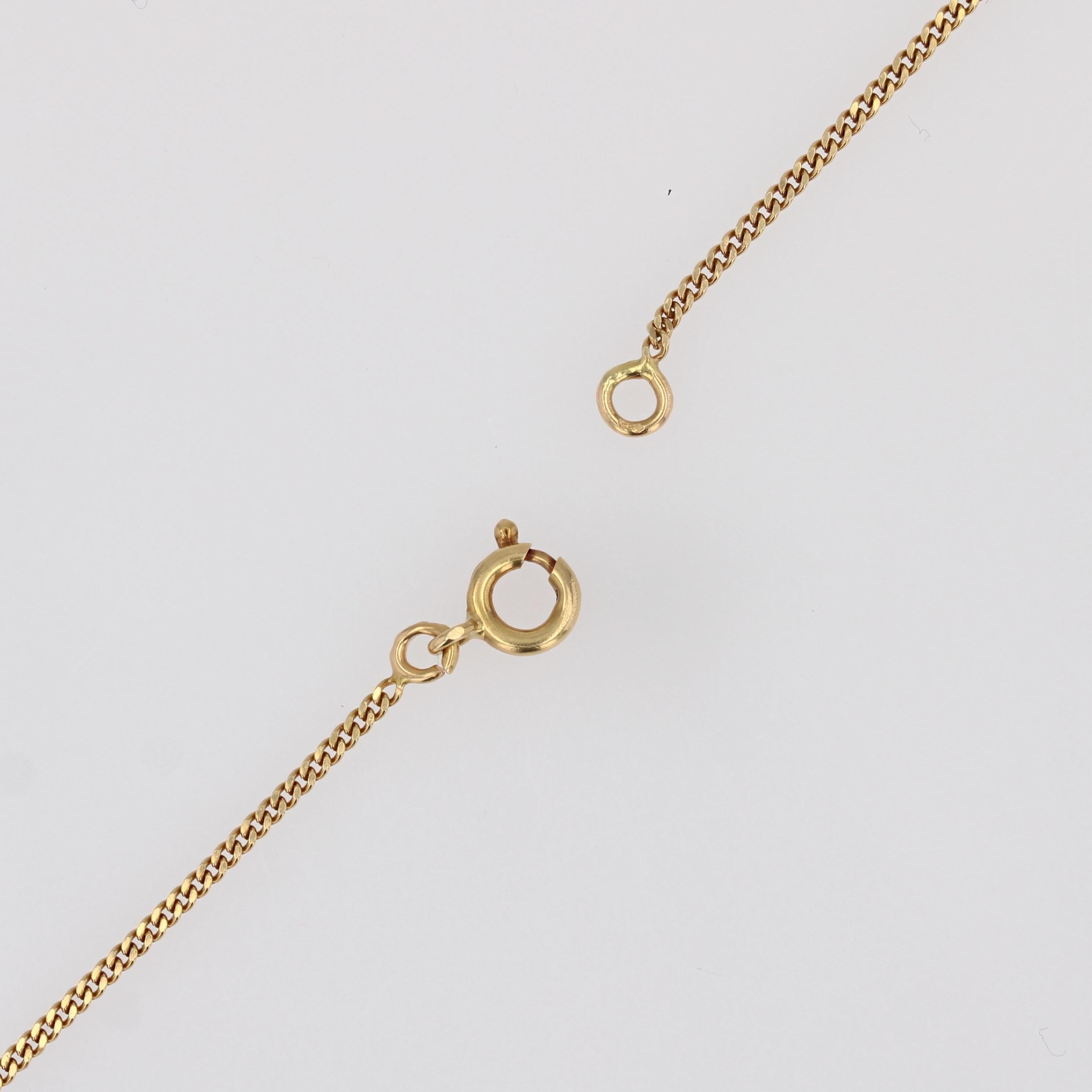 Belle Epoque des 20. Jahrhunderts Perlenkette aus 18 K Gelb-, Rosé- und Grüngold im Angebot 11