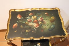 20th Century Belle Époque Style Golden hand painted Side Table or Sofa Table