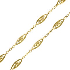 20th Century Belle Époque Yellow Gold Filigree Necklace