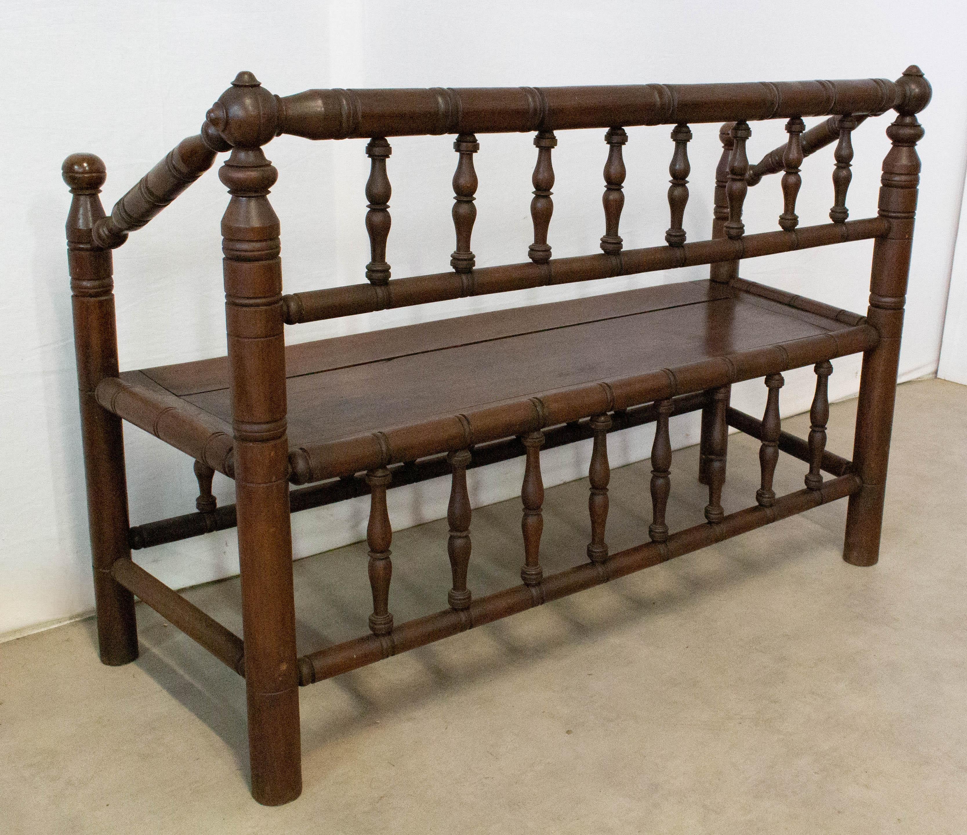 Early 20th Century 20th Century Bench in Turner's Chairs Style French Provincial Baluster Bench For Sale