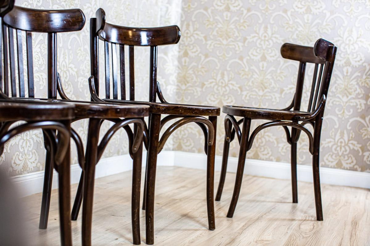 20th-Century Bentwood Beech Chairs in the Thonet Type in Dark Brown 9