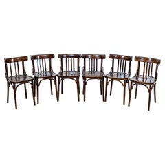 20th-Century Bentwood Beech Chairs in the Thonet Type in Dark Brown 20th-Century Bentwood Beech Chairs in the Thonet Type in Dark Brown