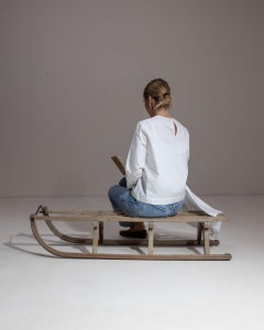 20th Century Bentwood Sled from Austria, Weathered Gray-Brown Finish