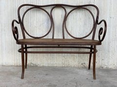 20th Century Bentwood Sofa in the Thonet Style, circa 1925, Caned Seat