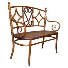 20th Century Bentwood Sofa in the Thonet Style, circa 1925, Caned Seat