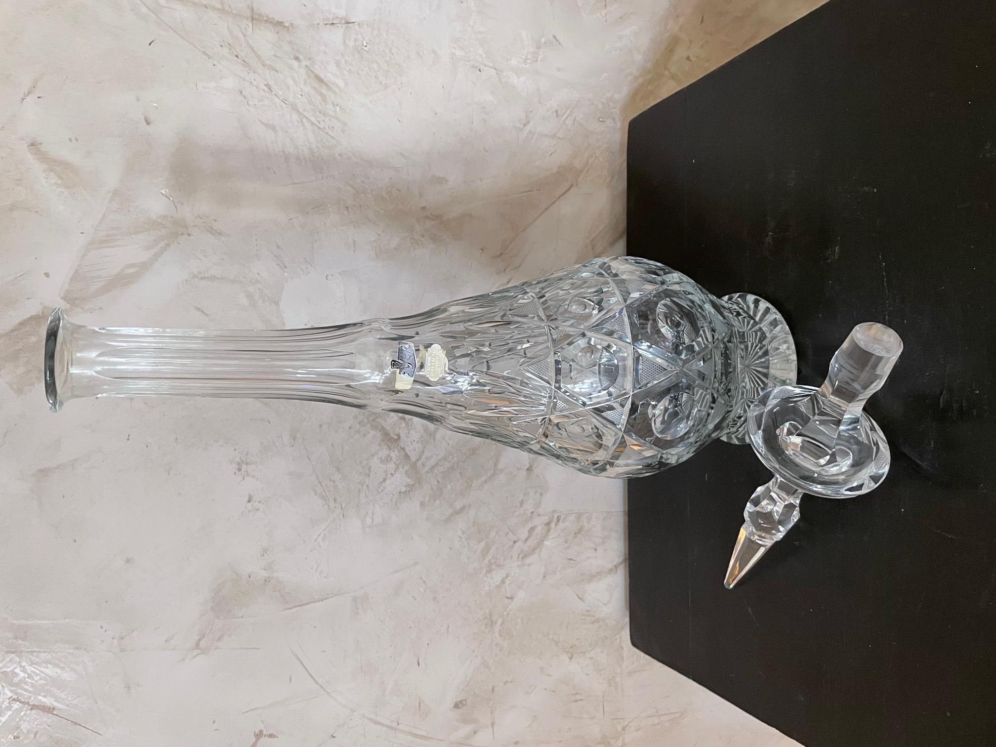 20th Century Beyer Crystal Wine Decanter or Carafe, 1970s In Good Condition For Sale In LEGNY, FR