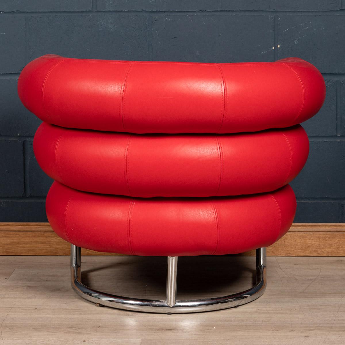 Leather 20th Century Bibendum Chair in the Manner of Eileen Gray, England, c. 1990
