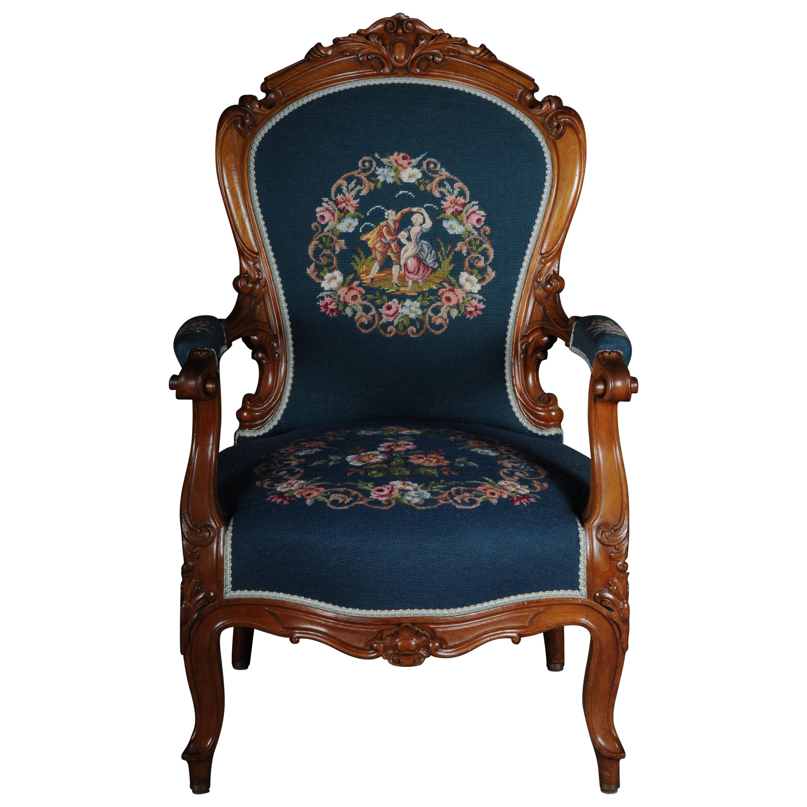 Poltrona Biedermeier del XX secolo Louis Philippe, circa 1855