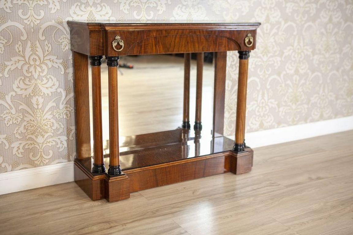 20th-Century Biedermeier Set of Console Table and Mirror In Good Condition For Sale In Opole, PL