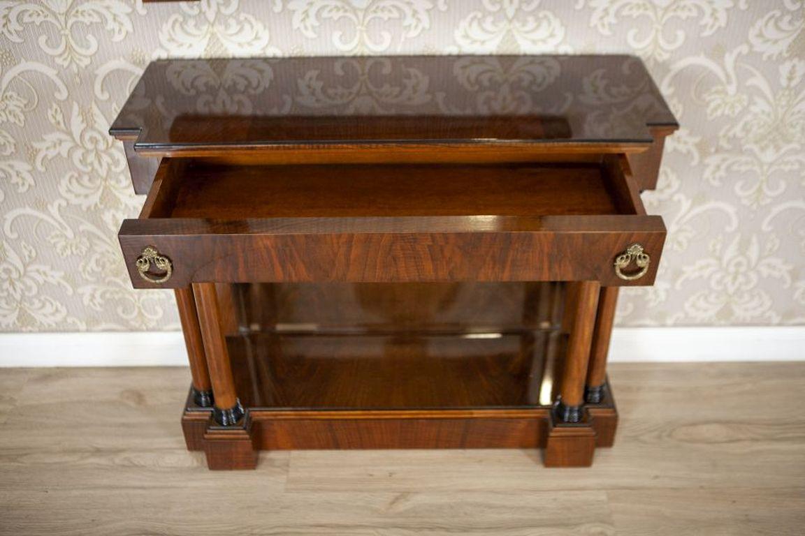 Metal 20th-Century Biedermeier Set of Console Table and Mirror For Sale