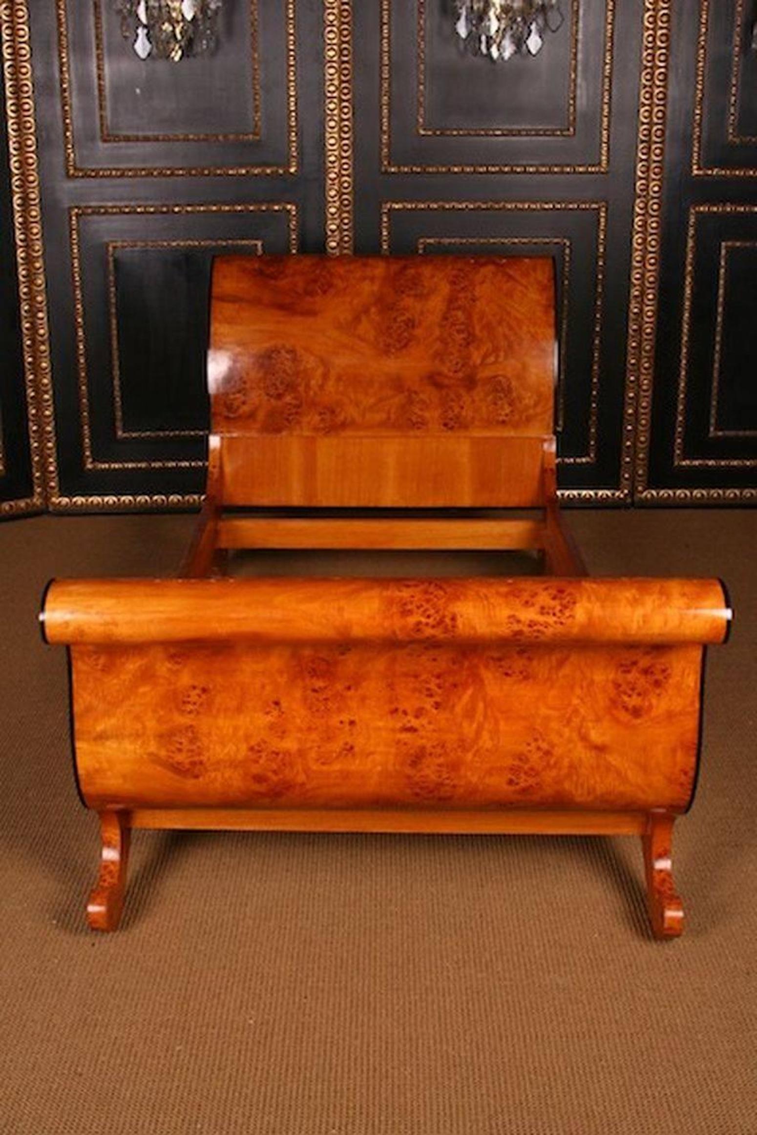 Wood 20th Century Biedermeier Style Aristocratic Gondola Bed For Sale