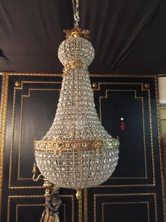 20th Century Biedermeier Style Basket Candelabra Crystal