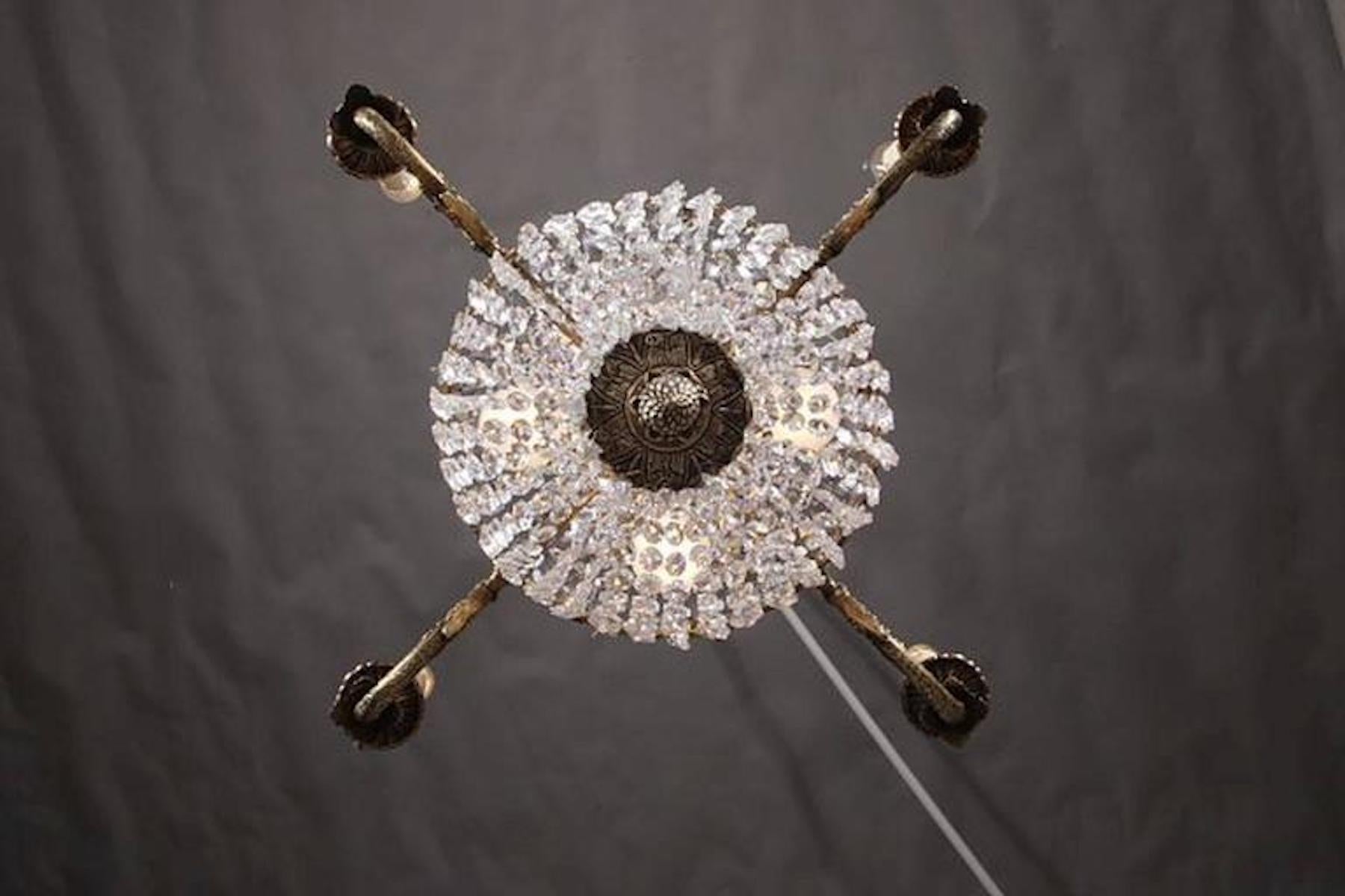 Gravé Lustre à panier du 20e siècle de style Biedermeier en vente
