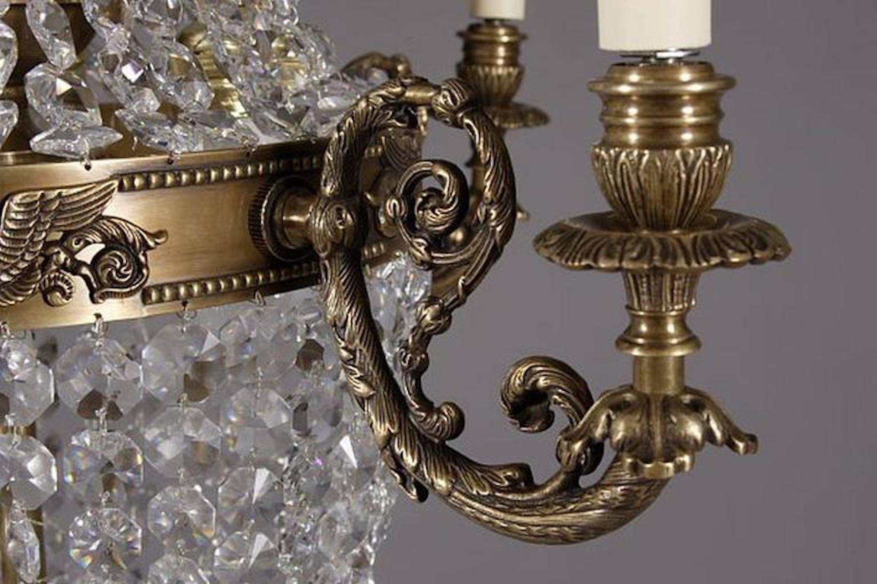 20ième siècle Lustre à panier du 20e siècle de style Biedermeier en vente