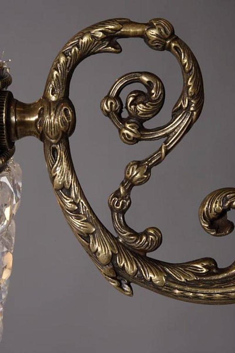 Laiton Lustre à panier du 20e siècle de style Biedermeier en vente