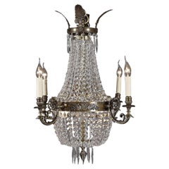 Lustre à panier du 20e siècle de style Biedermeier