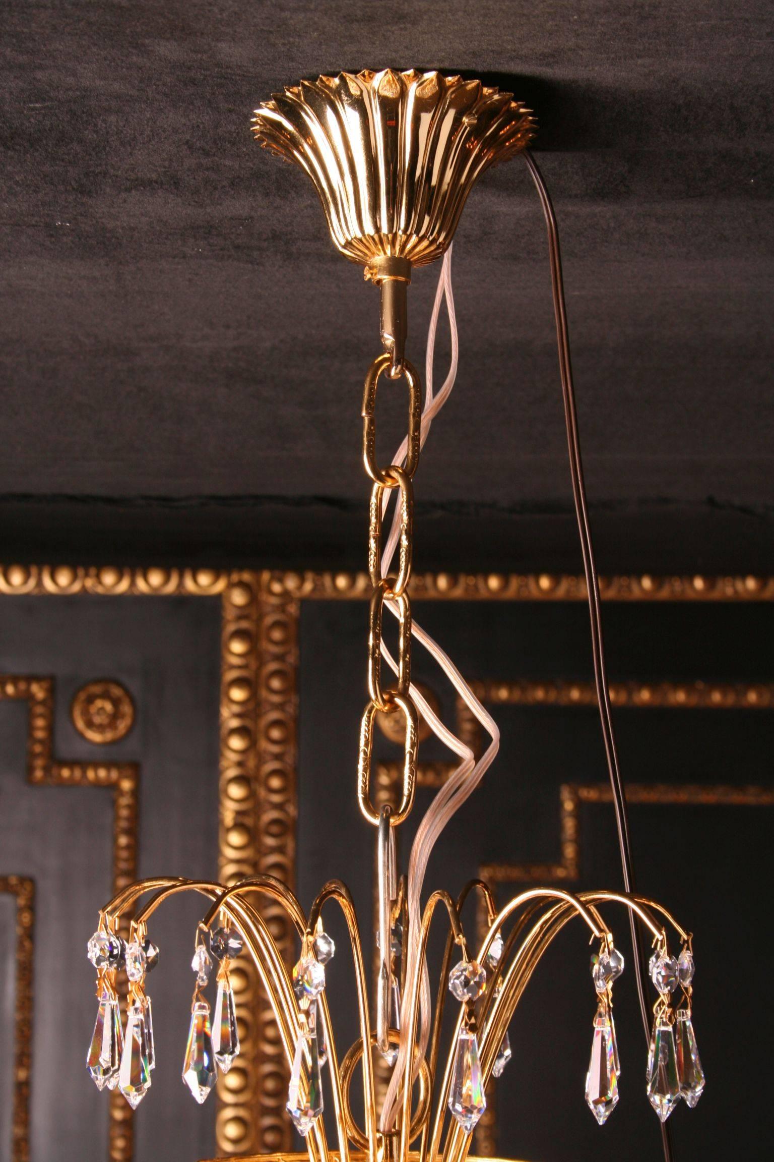 Brass 20th Century Biedermeier Style Ceiling Chandelier For Sale