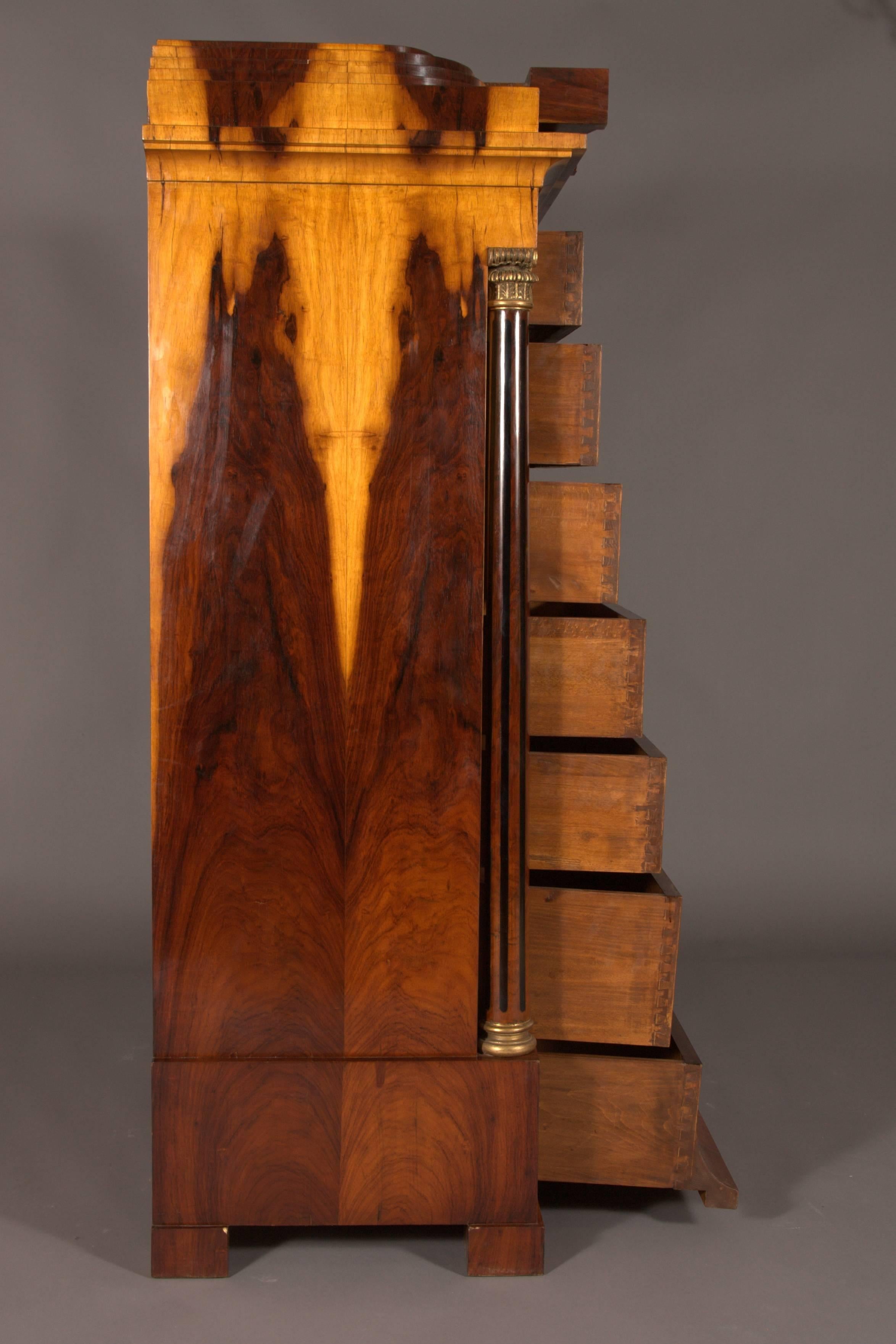 Wood 20th Century, Biedermeier Style Chest of Drawers Palisander Veneered
