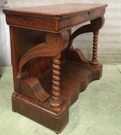 Spanischer Konsolentisch mit Schublade im Biedermeier-Stil des 20. Jahrhunderts mit Intarsien