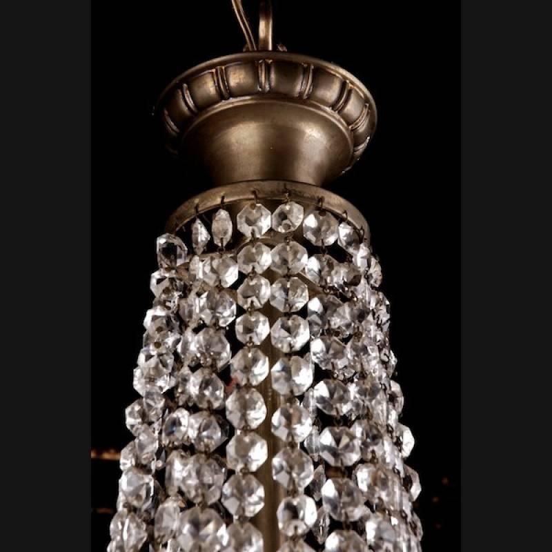 20th Century Biedermeier Style Nickel-Plated Brass Ceiling Chandeliers For Sale 3