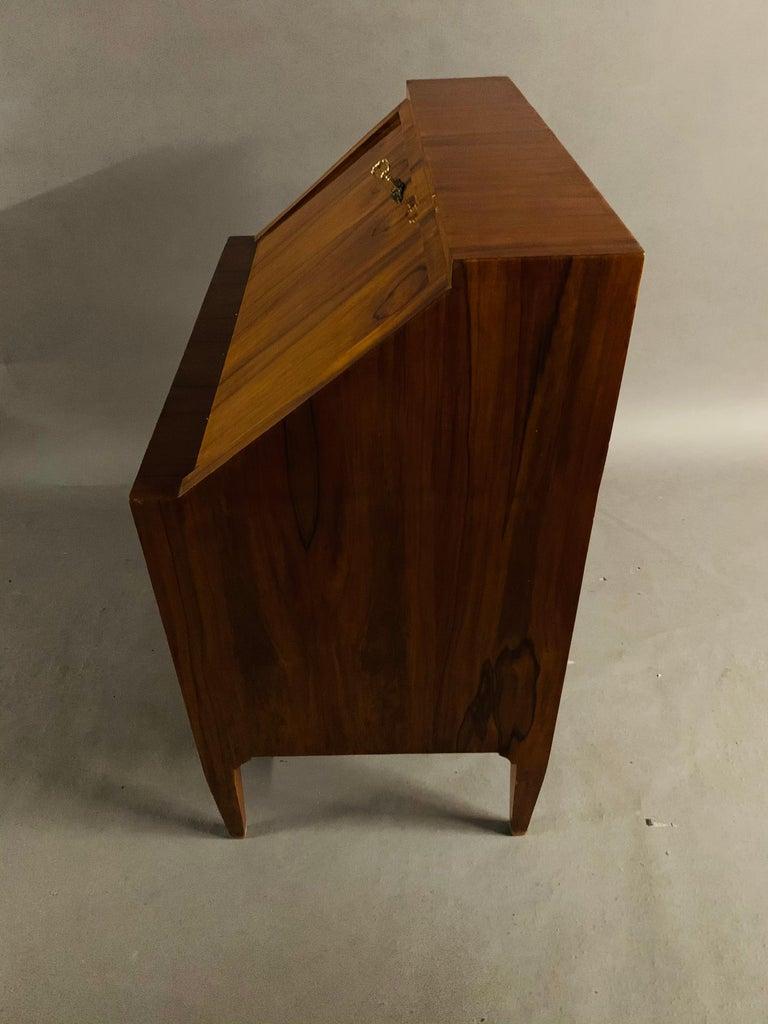 20th Century antique Biedermeier Style Slope-Flap Secretaire mahogany veneer For Sale 6