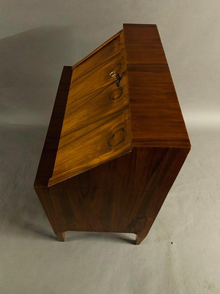 20th Century antique Biedermeier Style Slope-Flap Secretaire mahogany veneer For Sale 7